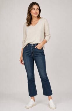 Loft Denim Bootcut Straight Leg Cowboy Rodeo Cropped Dark Wash Denim Jeans 28
